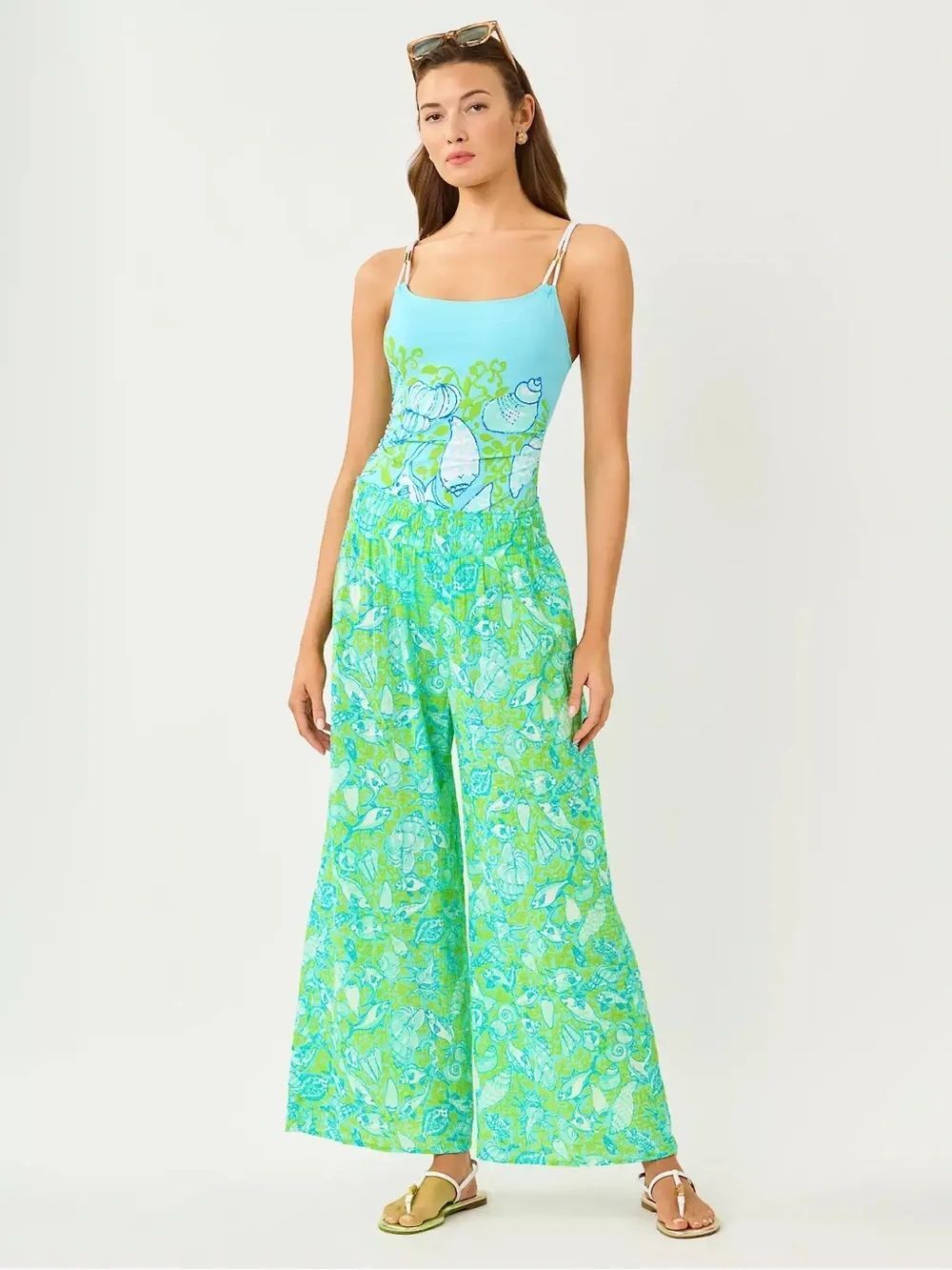 Lilly Pulitzer 2025 *PINK/BLUE* Enzo Cotton Coverup Pant XXS